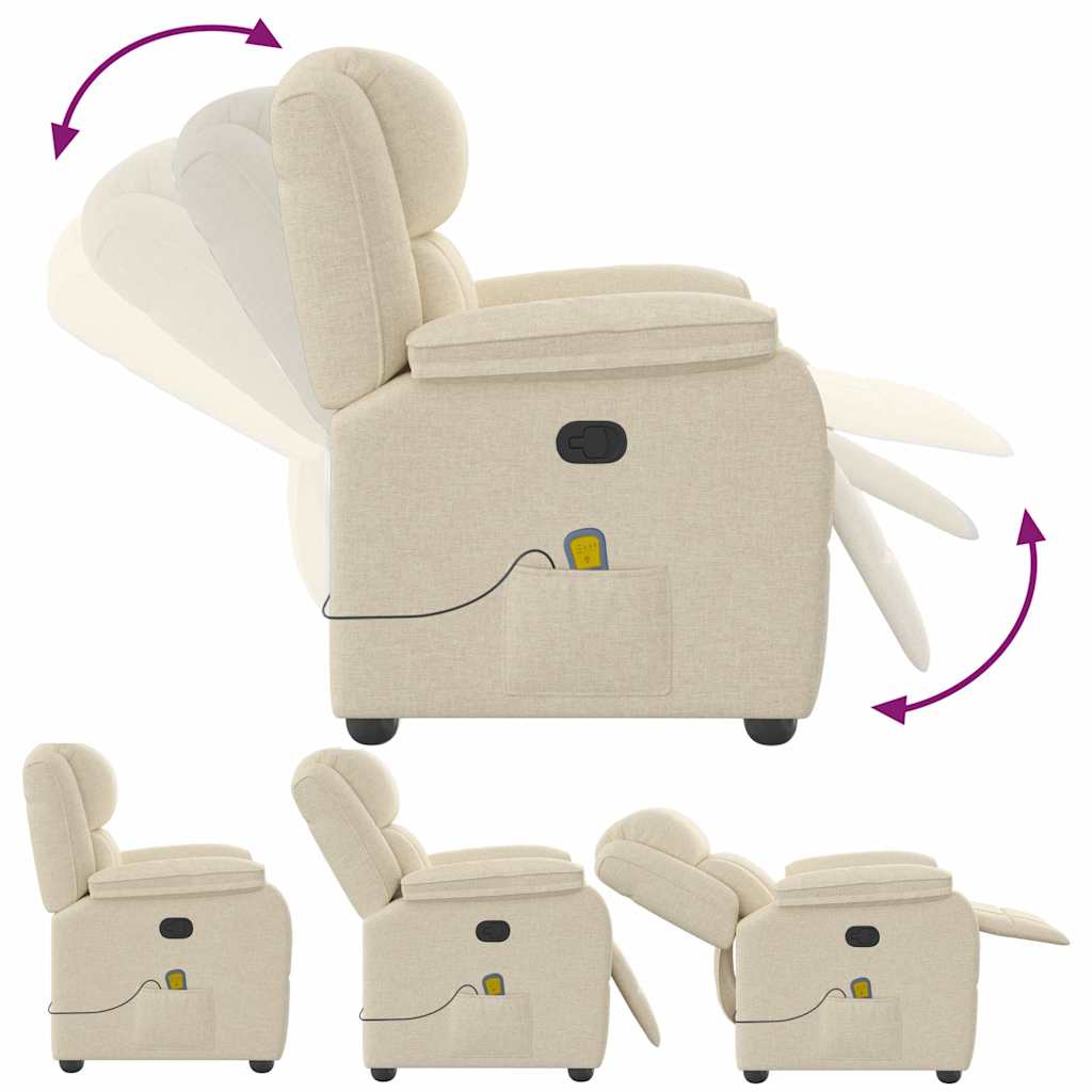 Fauteuil de massage inclinable Crème Tissu - XIOS