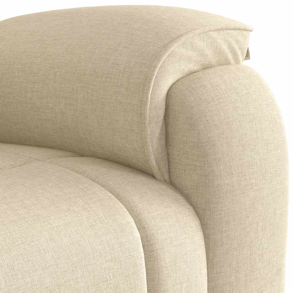 Fauteuil de massage inclinable Crème Tissu