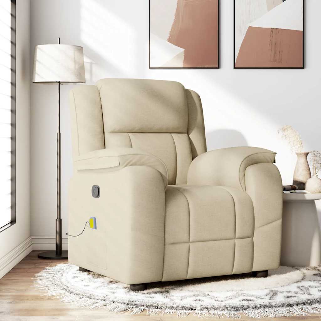 Fauteuil de massage inclinable Crème Tissu - XIOS