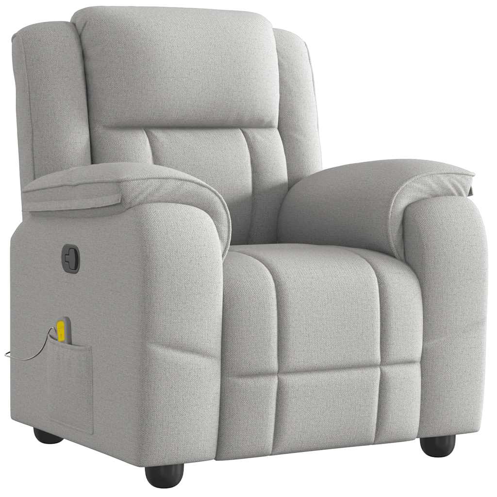 Fauteuil de massage inclinable gris nuage tissu - XIOS