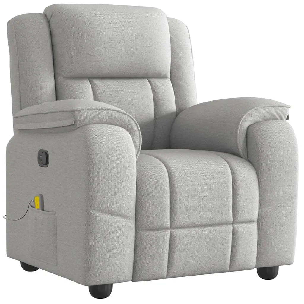 Fauteuil de massage inclinable gris nuage tissu - XIOS