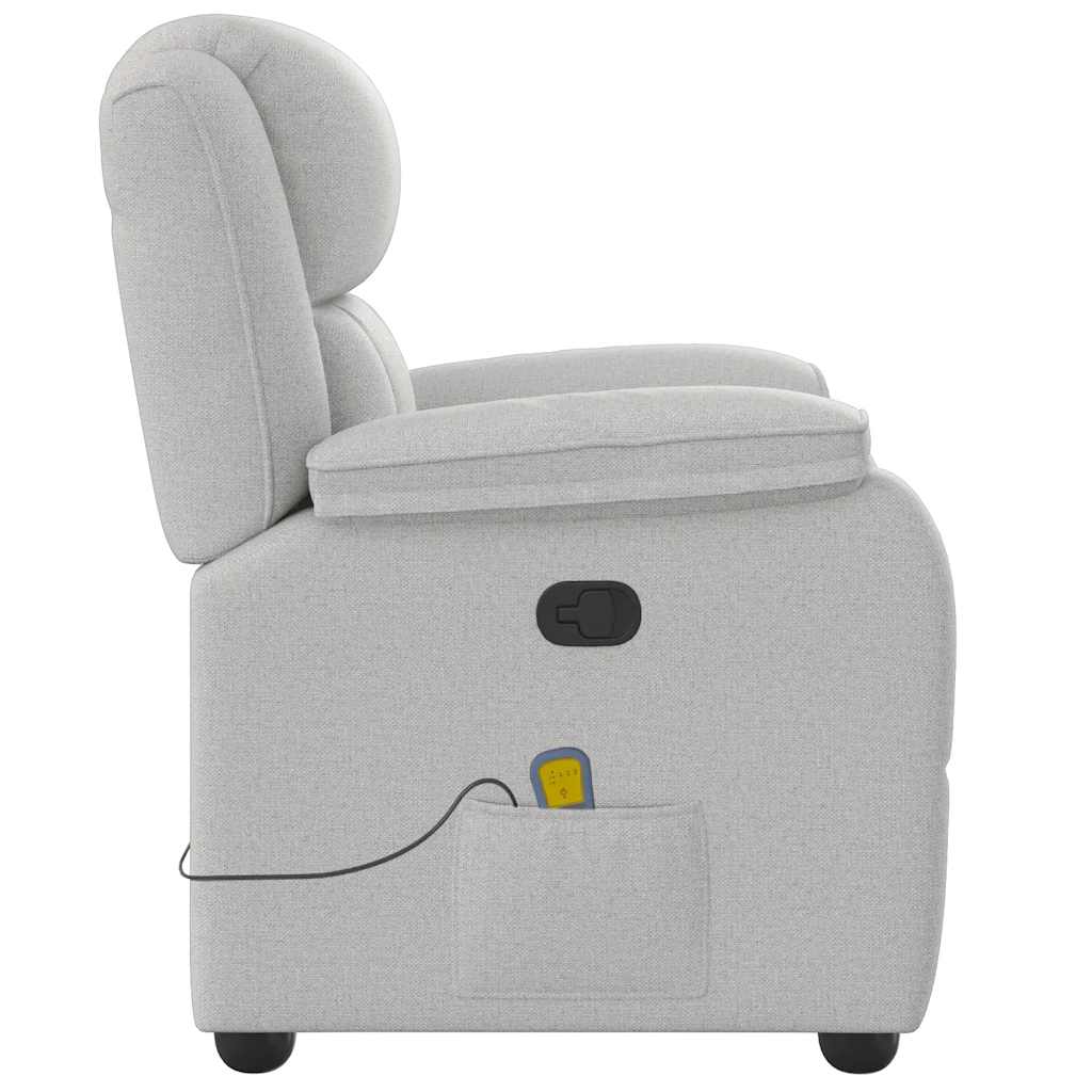 Fauteuil de massage inclinable gris nuage tissu