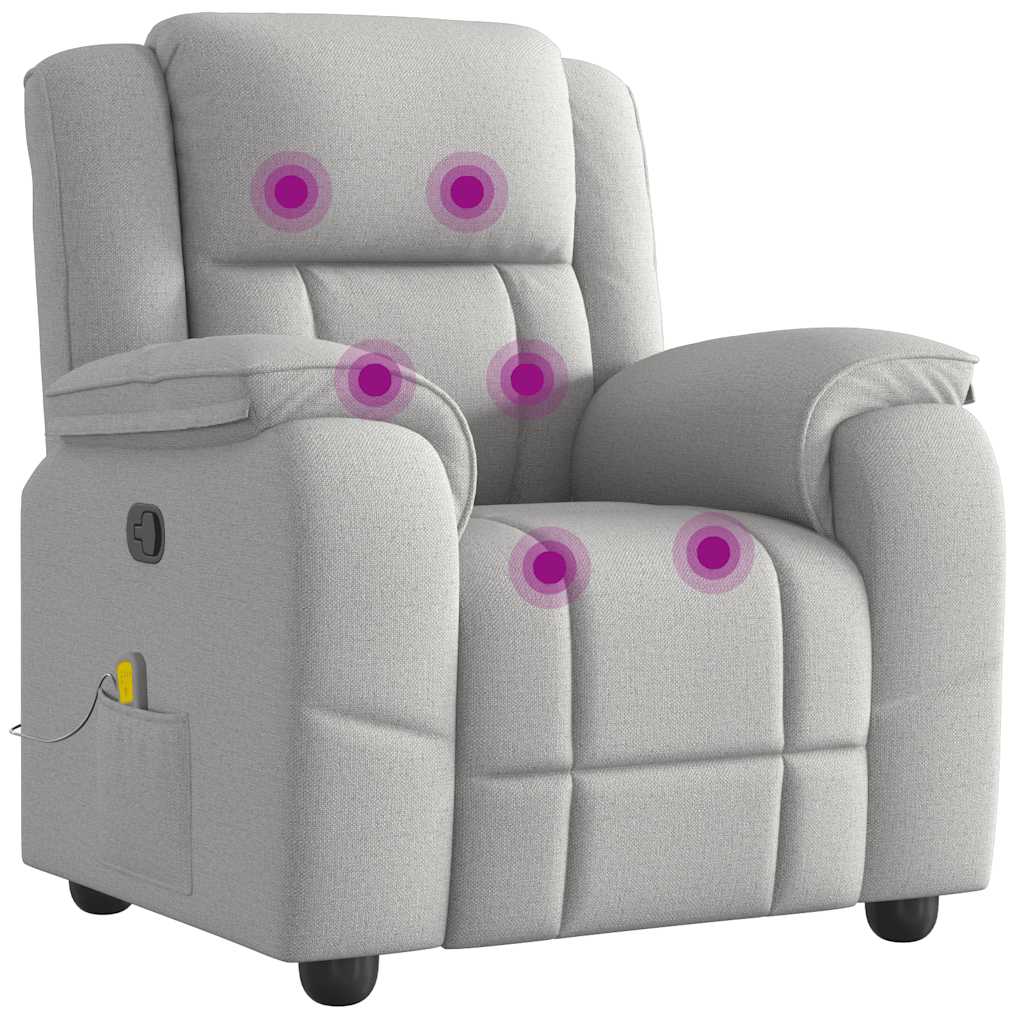 Fauteuil de massage inclinable gris nuage tissu - XIOS