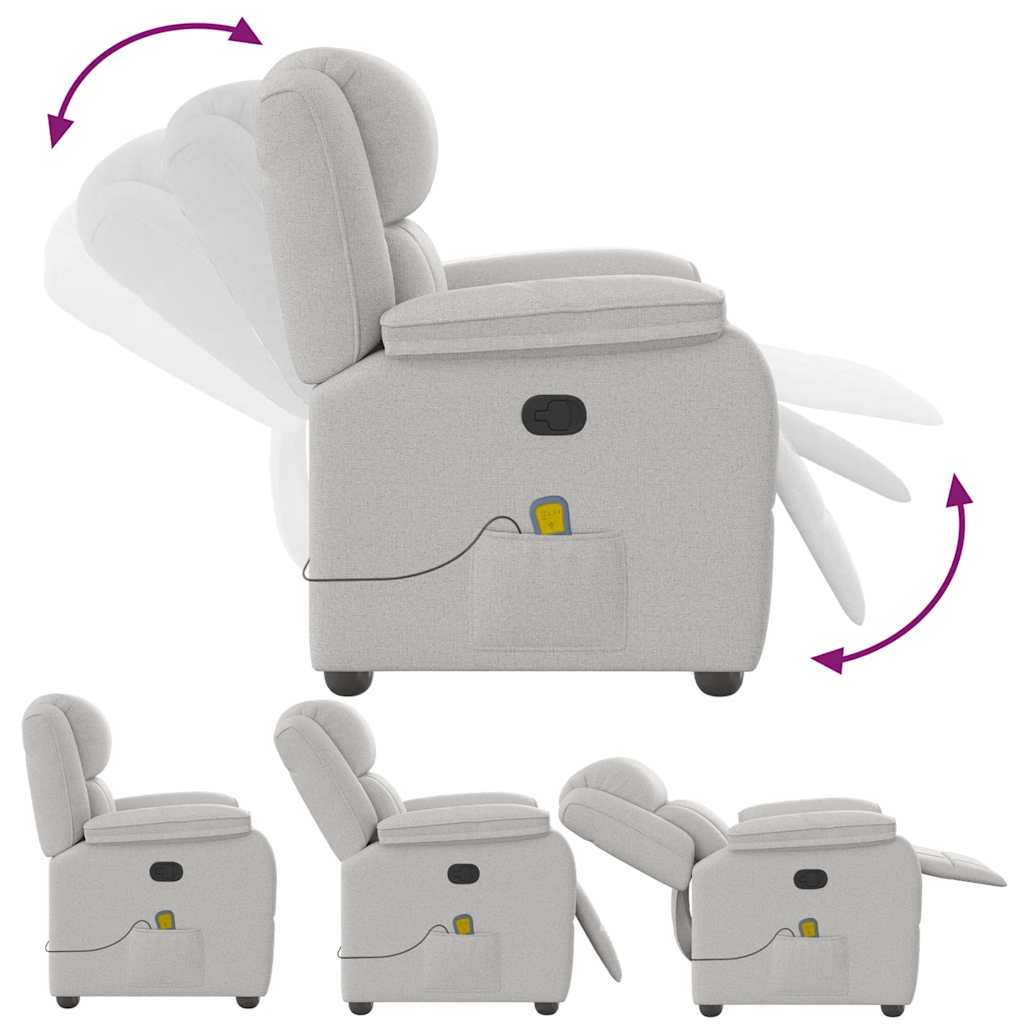 Fauteuil de massage inclinable gris nuage tissu