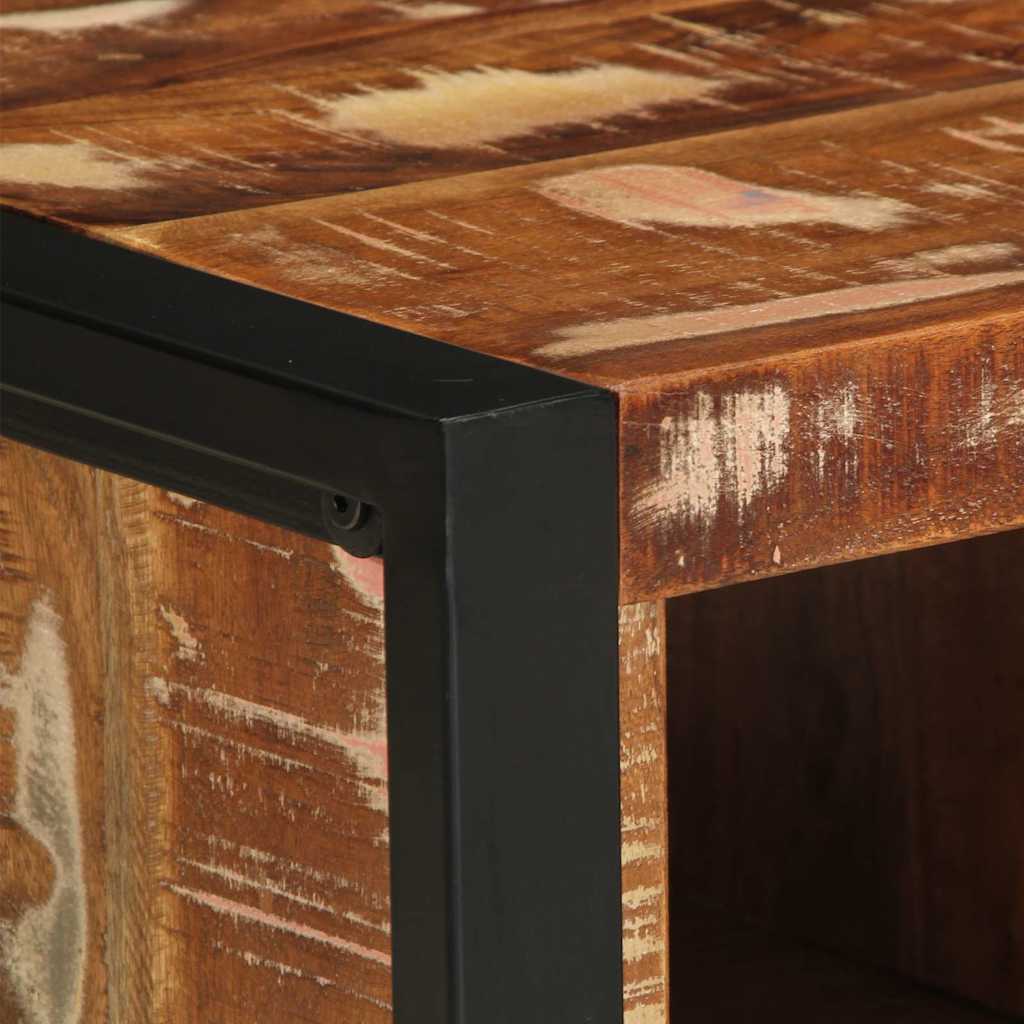 Table basse multicolore 90x50x36 cm bois de récupération massif - XIOS