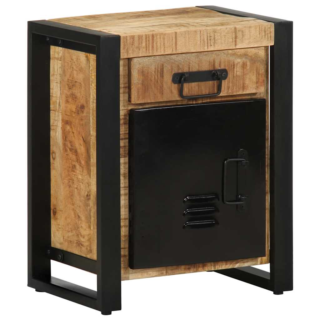 Table de chevet 40x30x50 cm bois massif de manguier brut - XIOS