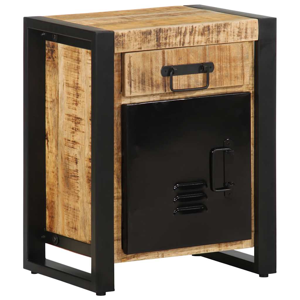 Table de chevet 40x30x50 cm bois massif de manguier brut - XIOS