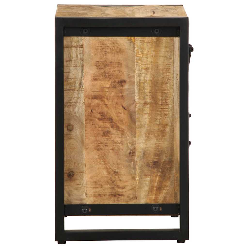 Table de chevet 40x30x50 cm bois massif de manguier brut - XIOS