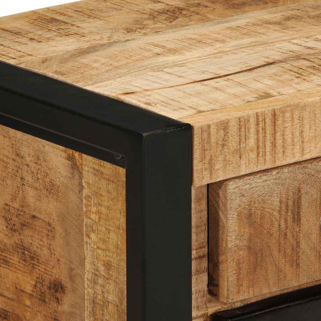 Table de chevet 40x30x50 cm bois massif de manguier brut - XIOS