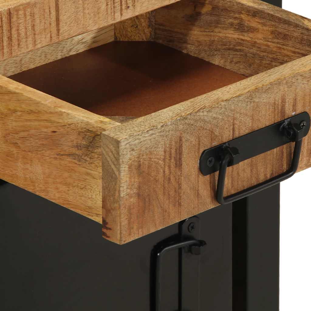 Table de chevet 40x30x50 cm bois massif de manguier brut - XIOS