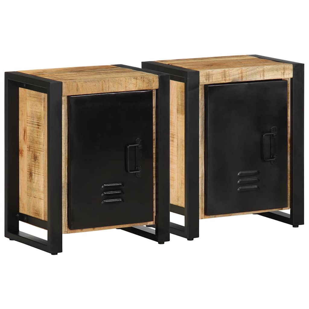 Tables de chevet 2 pcs bois de manguier massif brut - XIOS