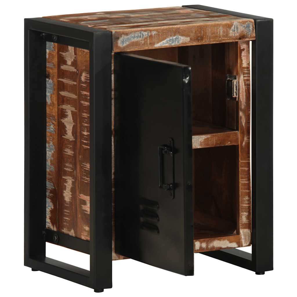 Table de chevet multicolore 40x30x51 cm bois de récupération - XIOS