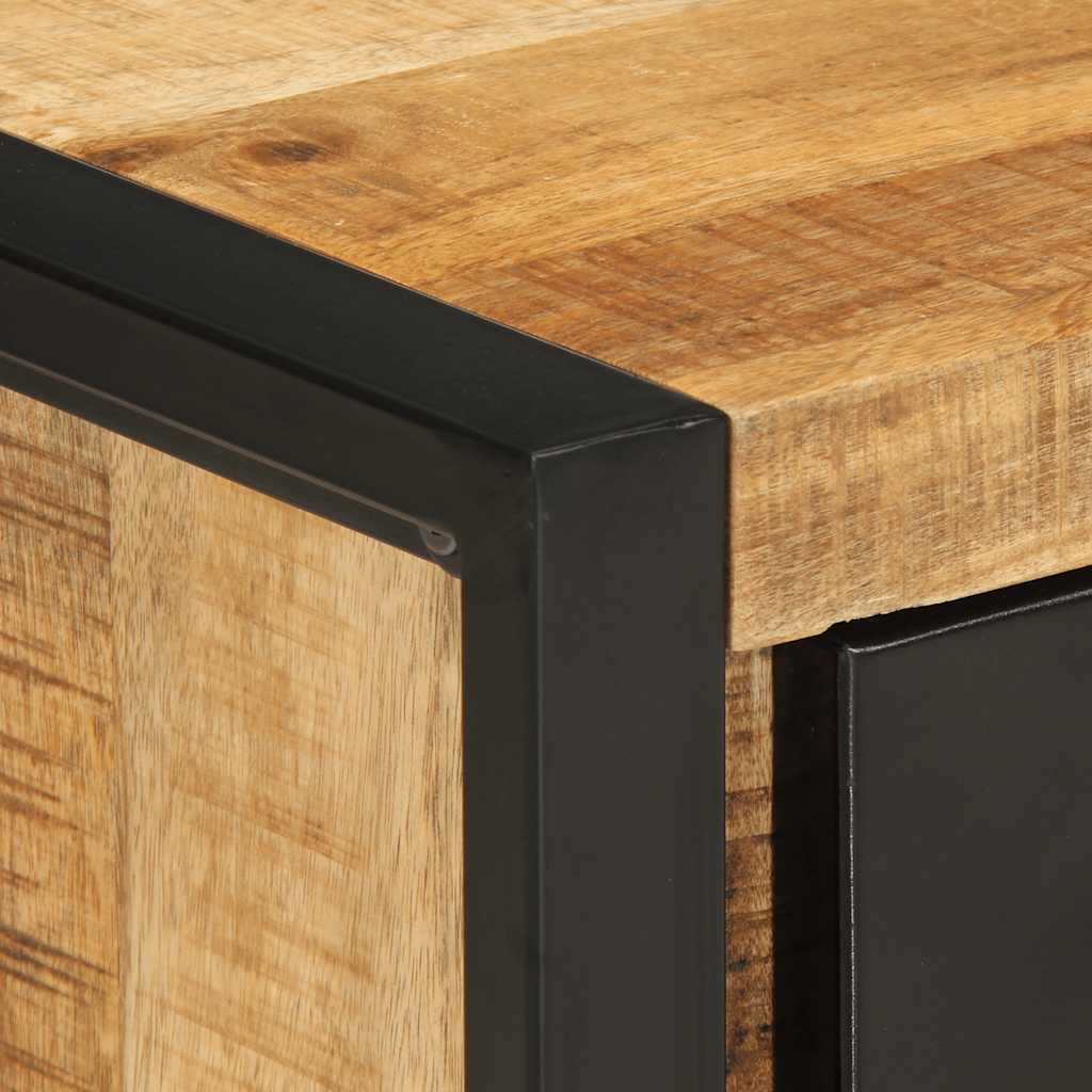 Table de chevet 35x34x45 cm bois de manguier massif brut - XIOS