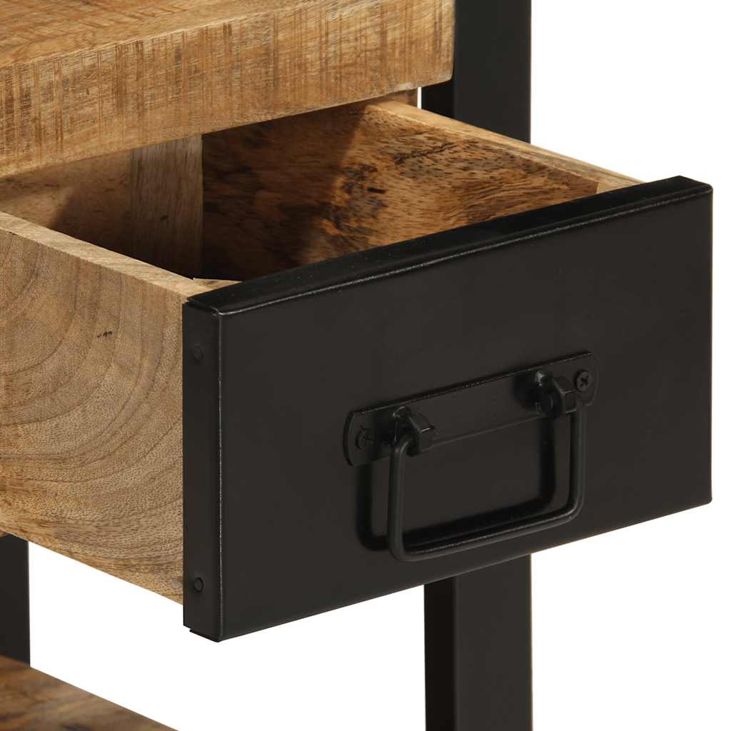 Table de chevet 35x34x45 cm bois de manguier massif brut - XIOS