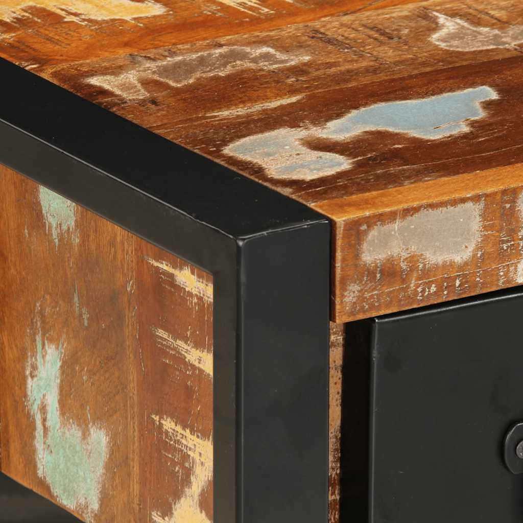 Table de chevet multicolore 35x34x45cm bois massif récupération - XIOS