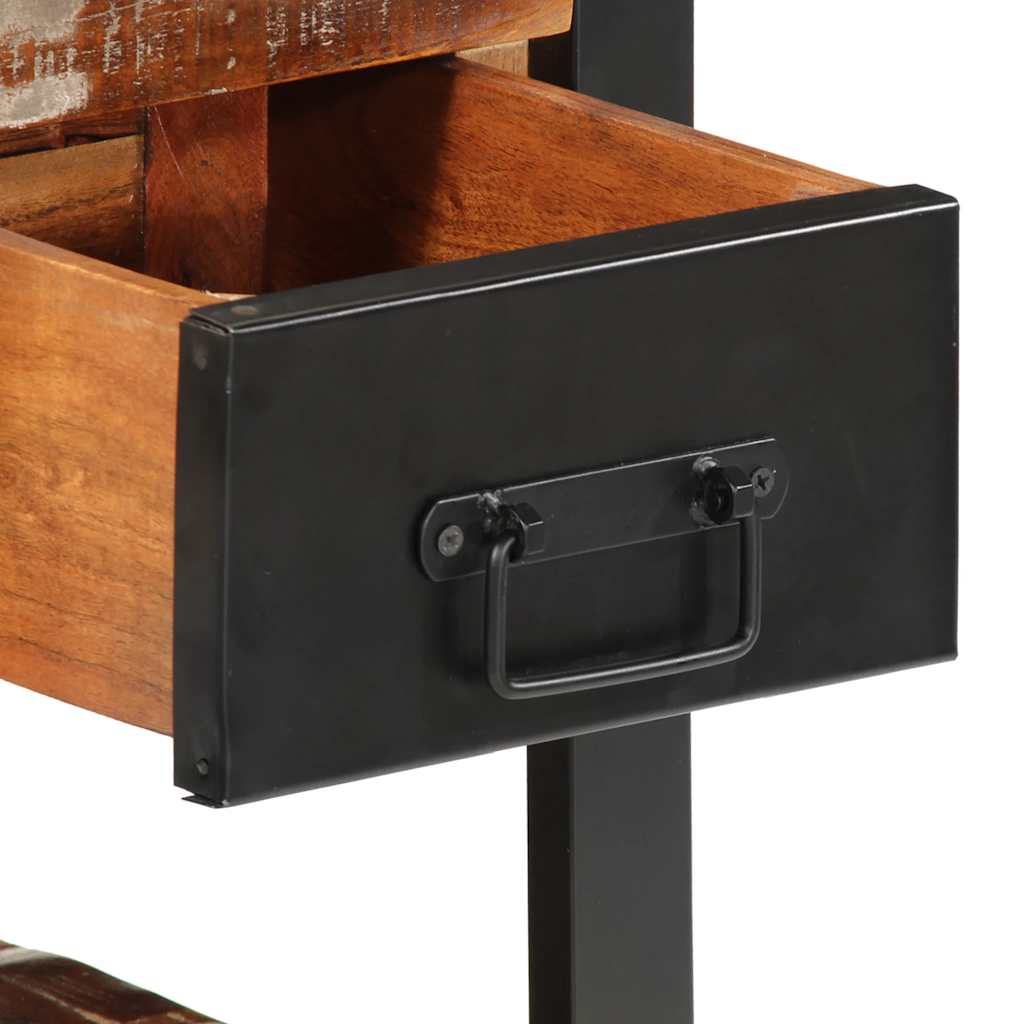 Table de chevet multicolore 35x34x45cm bois massif récupération - XIOS