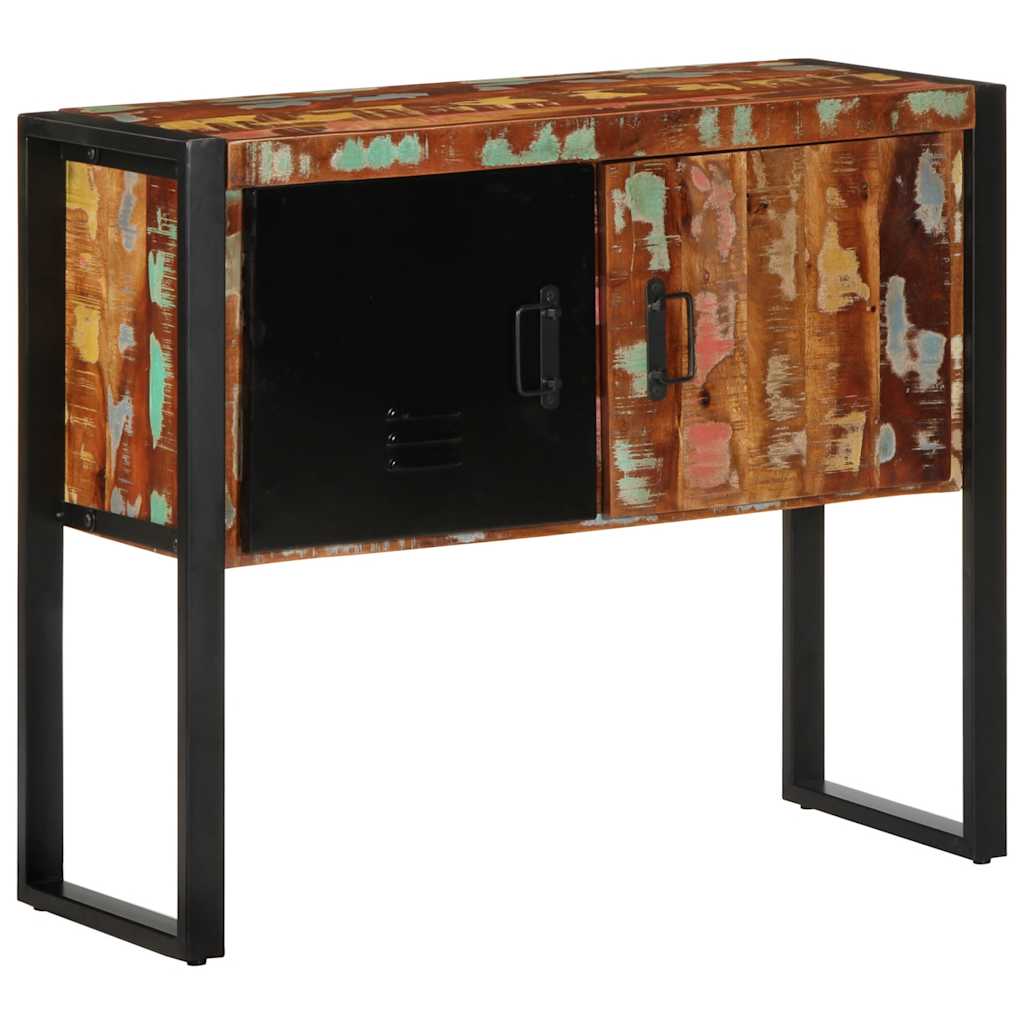Armoire console multicolore 90x35x75cm bois massif récupération - XIOS