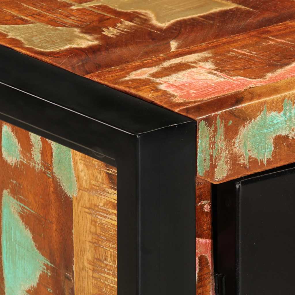 Armoire console multicolore 90x35x75cm bois massif récupération - XIOS