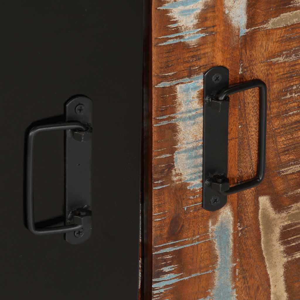 Armoire console multicolore 90x35x75cm bois massif récupération - XIOS