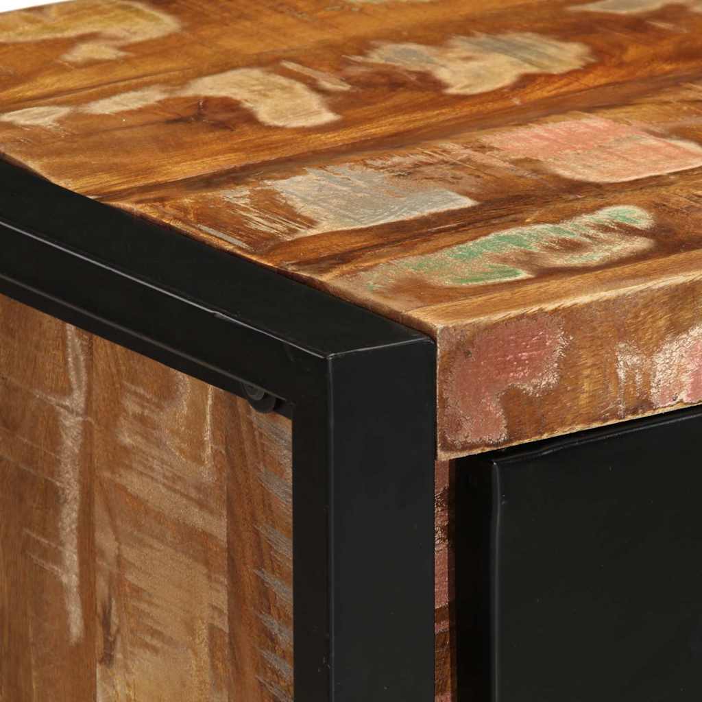 Armoire à tiroir multicolore 40x40x75 cm bois de récupération - XIOS