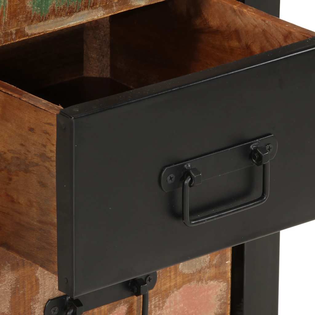 Armoire à tiroir multicolore 40x40x75 cm bois de récupération - XIOS