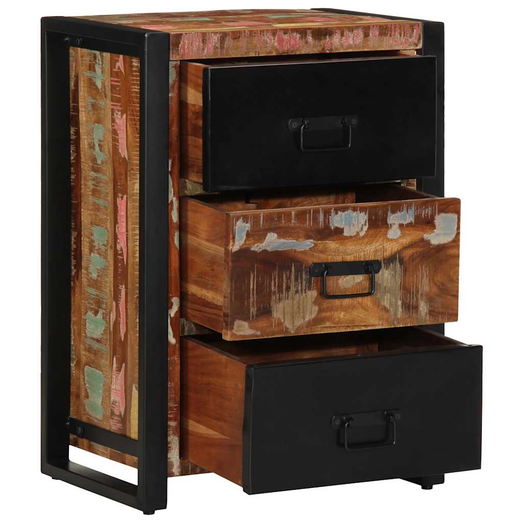 Meuble à tiroirs multicolore 50x35x70 cm en bois massif recyclé - XIOS