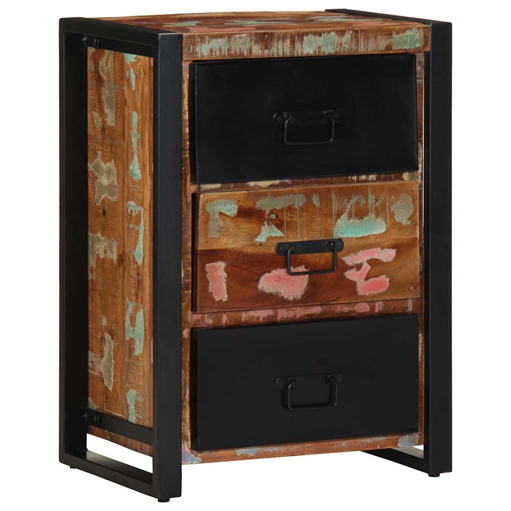 Meuble à tiroirs multicolore 50x35x70 cm en bois massif recyclé - XIOS