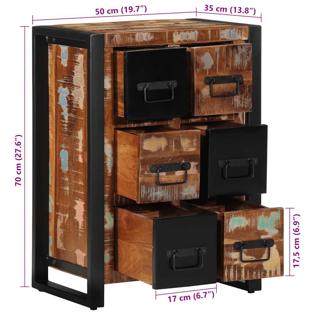 Buffet 50x35x70 cm bois massif de récupération - XIOS