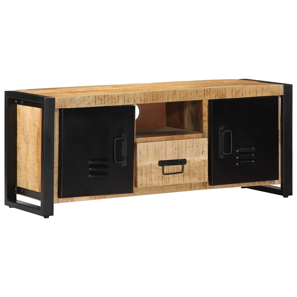 Meuble TV 100x30x40 cm bois massif de manguier brut - XIOS