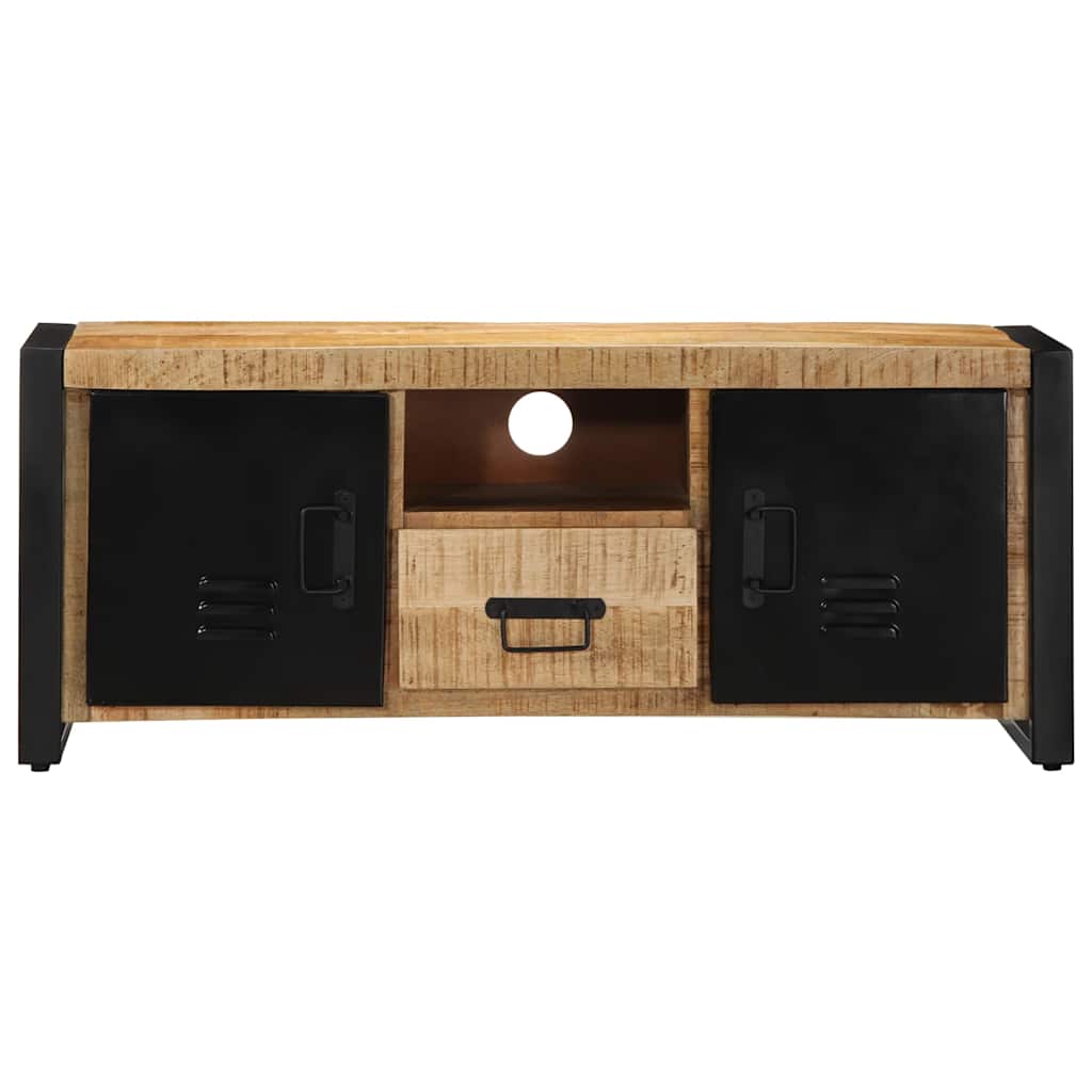 Meuble TV 100x30x40 cm bois massif de manguier brut - XIOS
