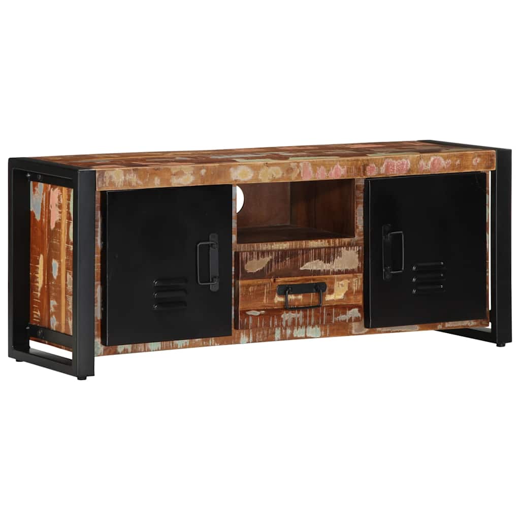 Meuble TV 100x30x40 cm Bois de récupération solide - XIOS