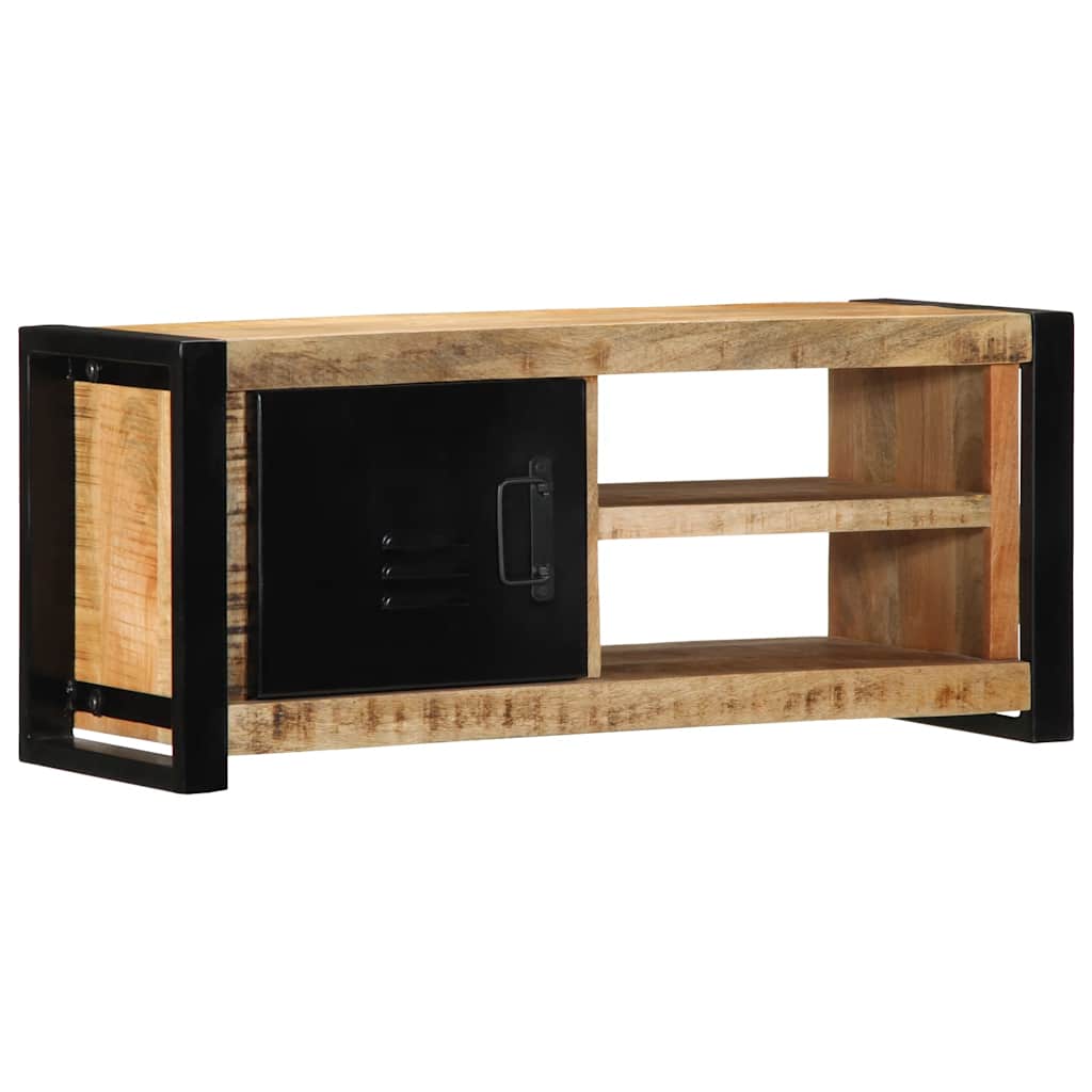 Meuble TV 80x30x35 cm bois massif de manguier brut - XIOS