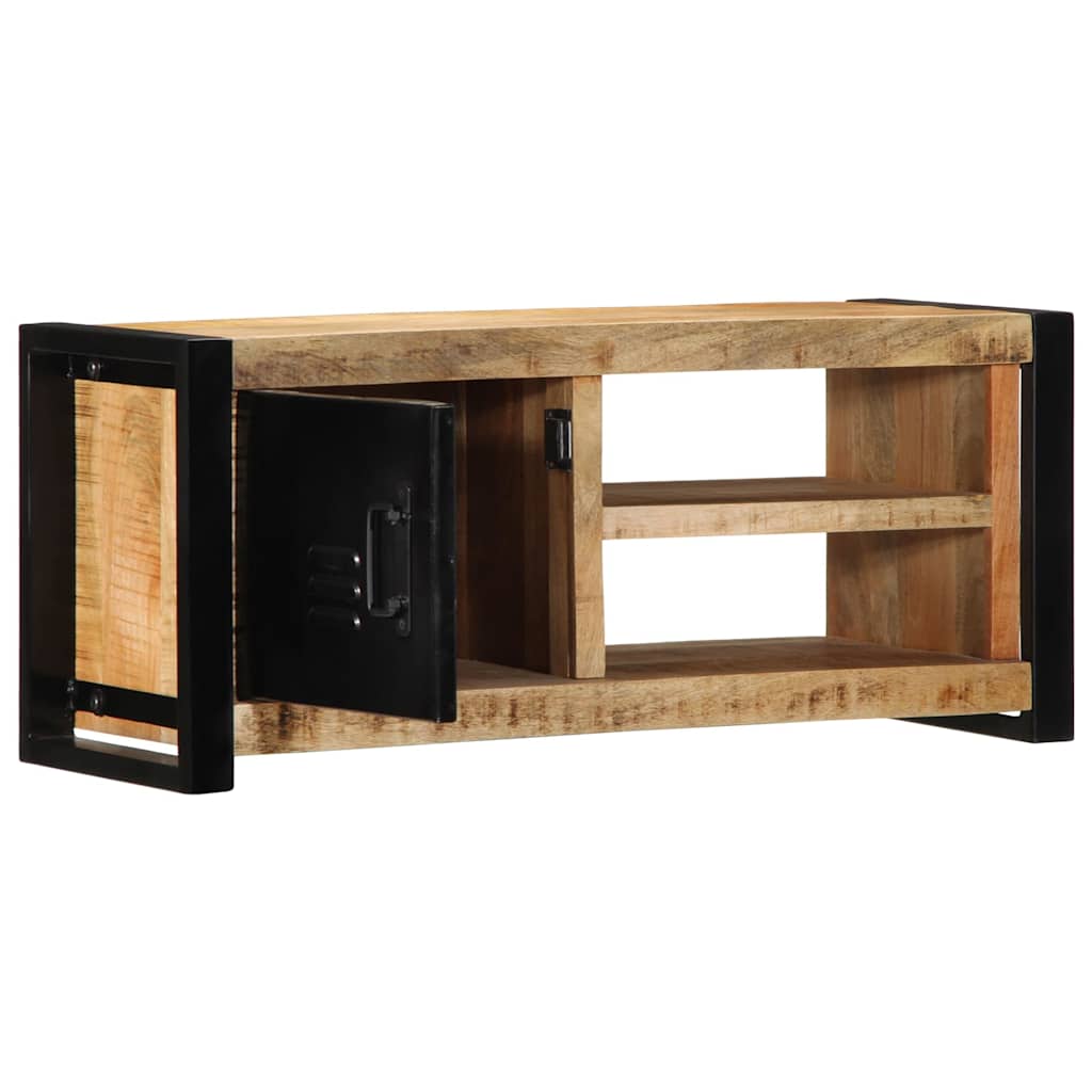Meuble TV 80x30x35 cm bois massif de manguier brut - XIOS