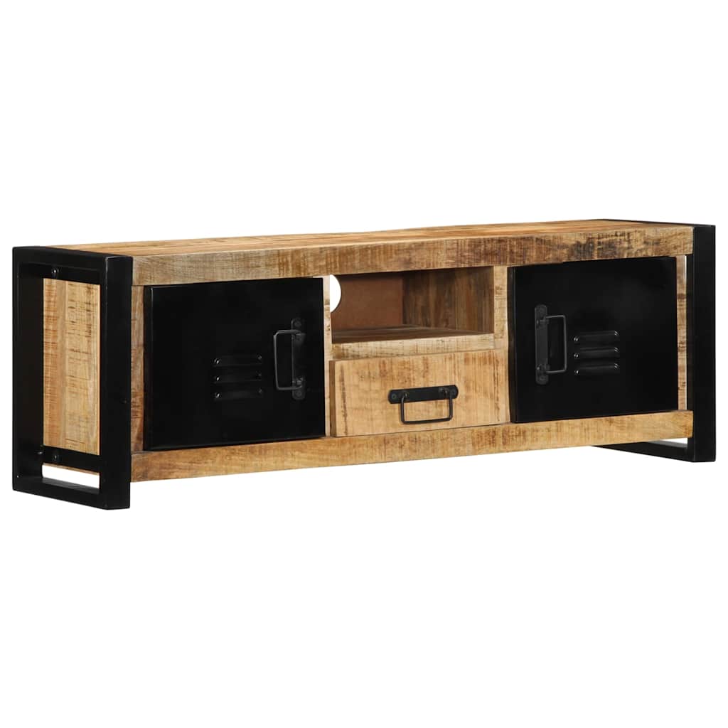 Meuble TV 100x30x35 cm bois massif de manguier brut - XIOS