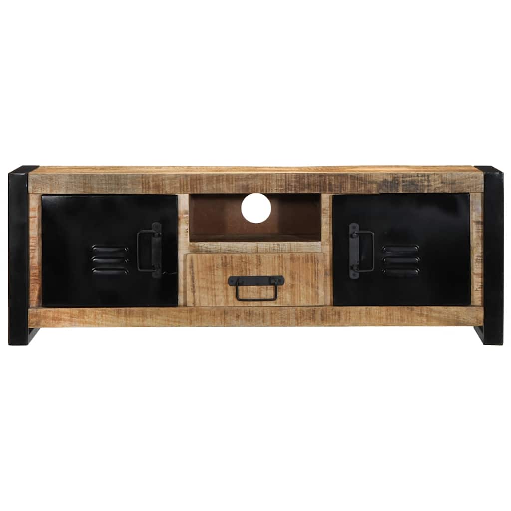 Meuble TV 100x30x35 cm bois massif de manguier brut - XIOS