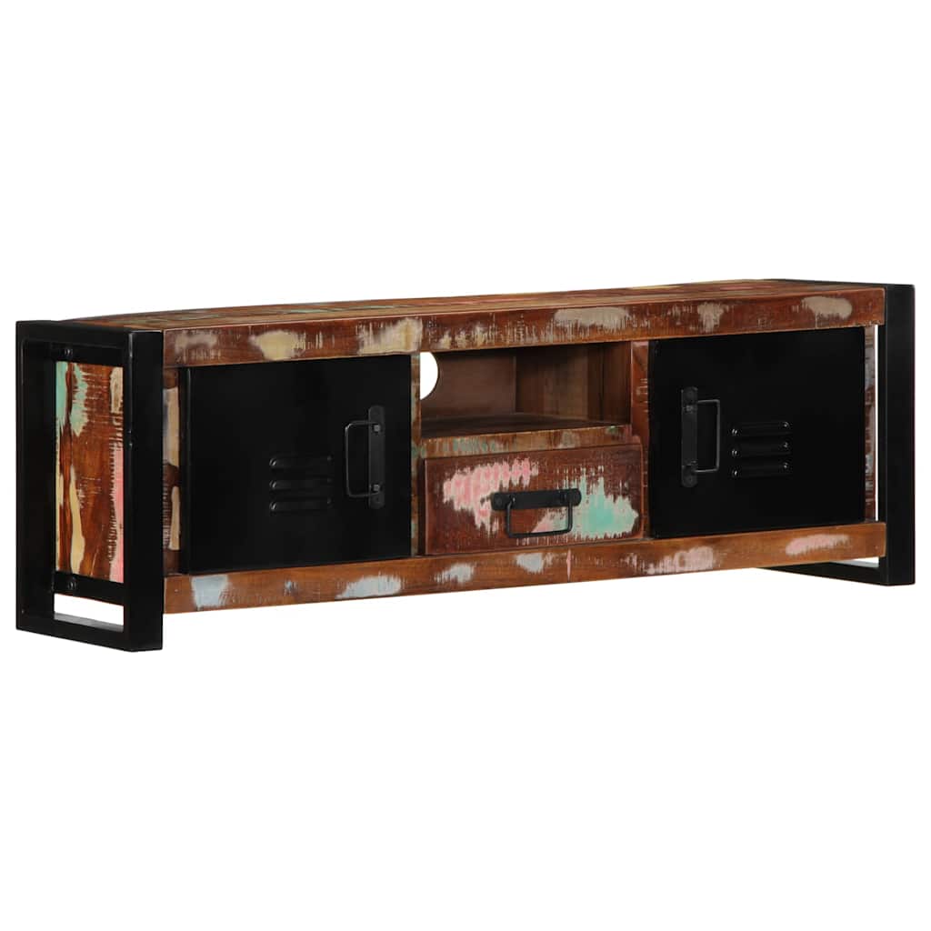 Meuble TV 100x30x35 cm bois de récupération massif - XIOS