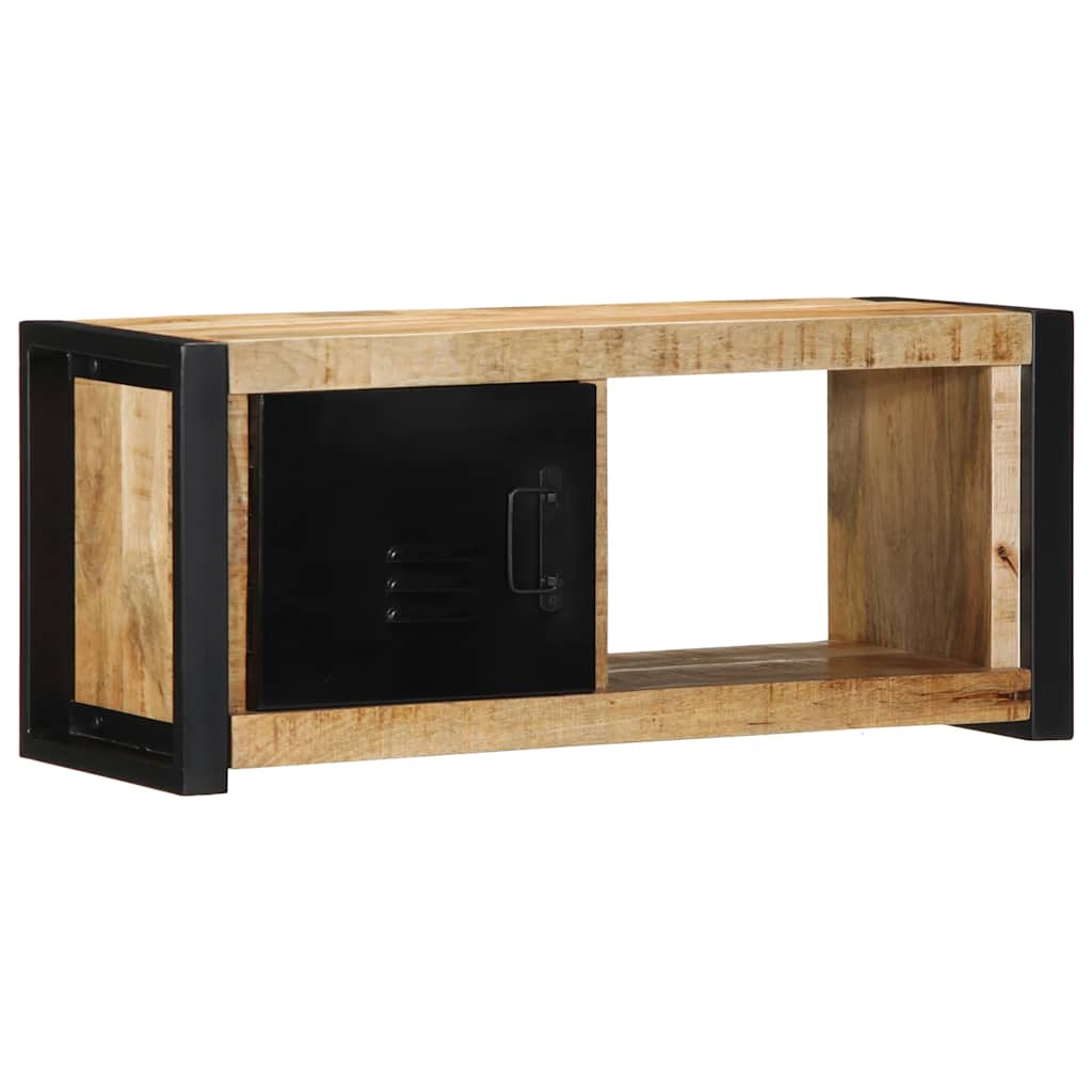 Meuble TV 80x30x35 cm bois massif de manguier brut - XIOS