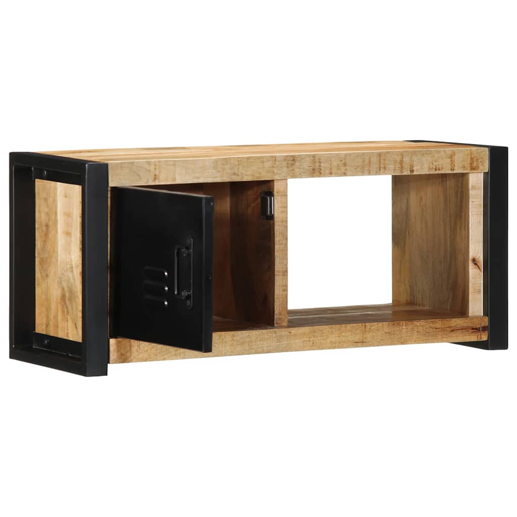 Meuble TV 80x30x35 cm bois massif de manguier brut - XIOS