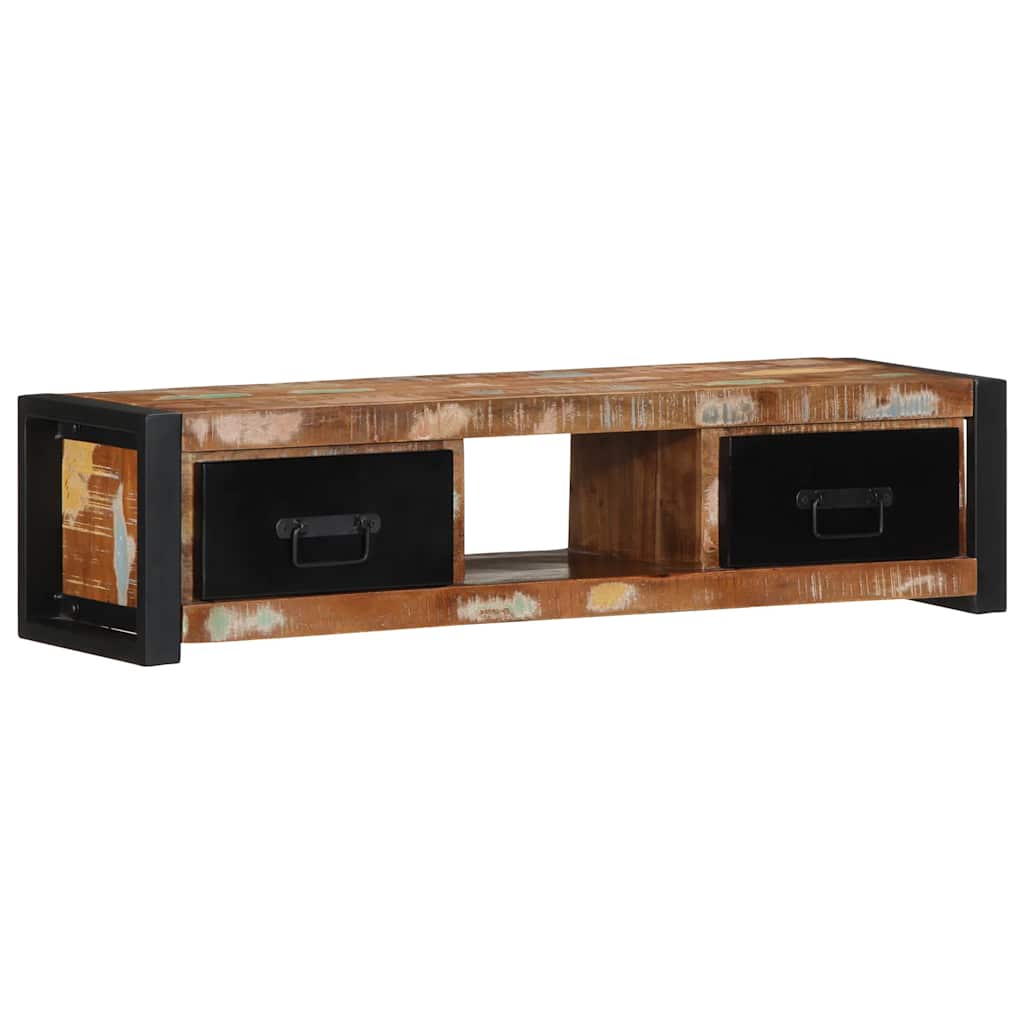 Meuble TV 100x30x25 cm Bois de récupération solide - XIOS