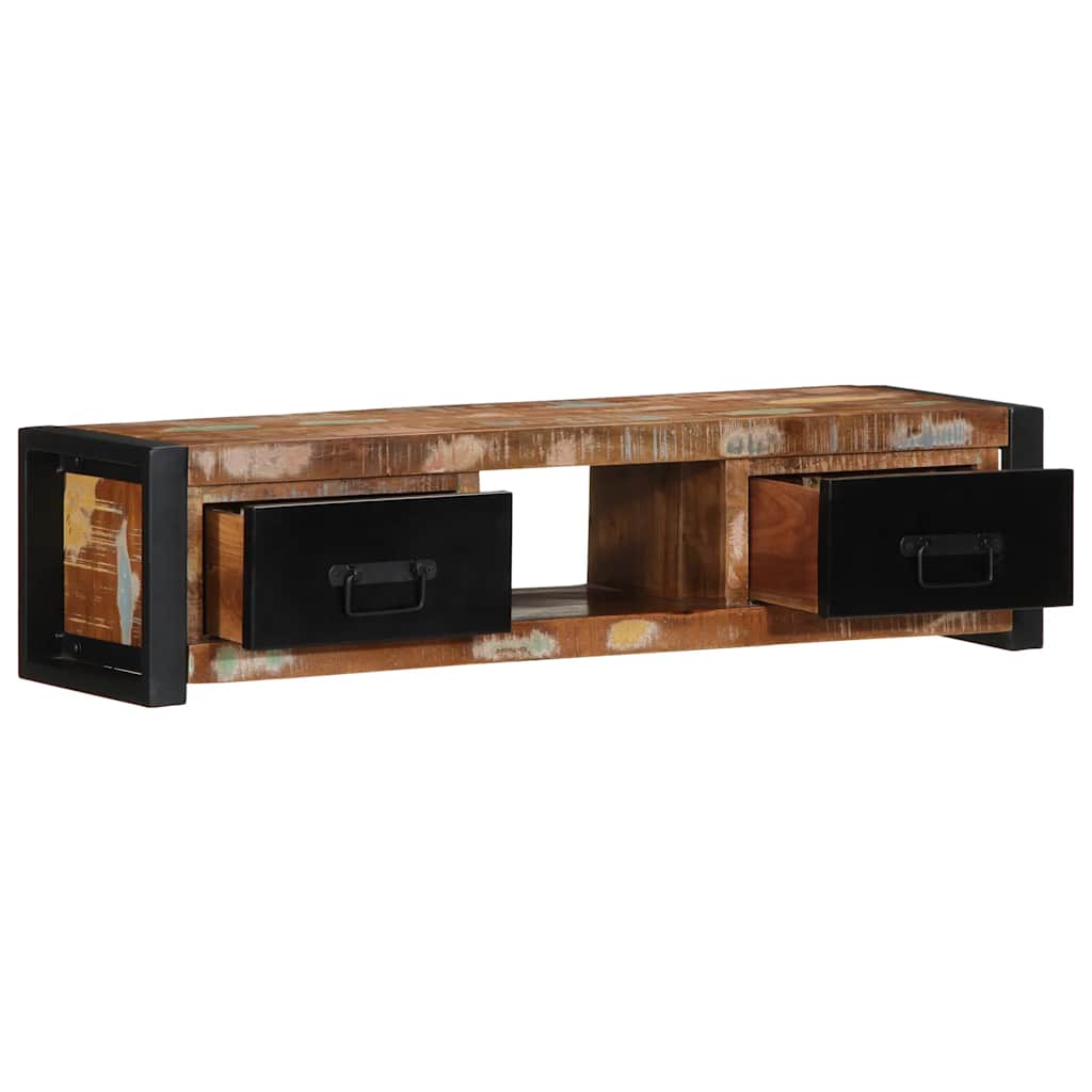 Meuble TV 100x30x25 cm Bois de récupération solide - XIOS