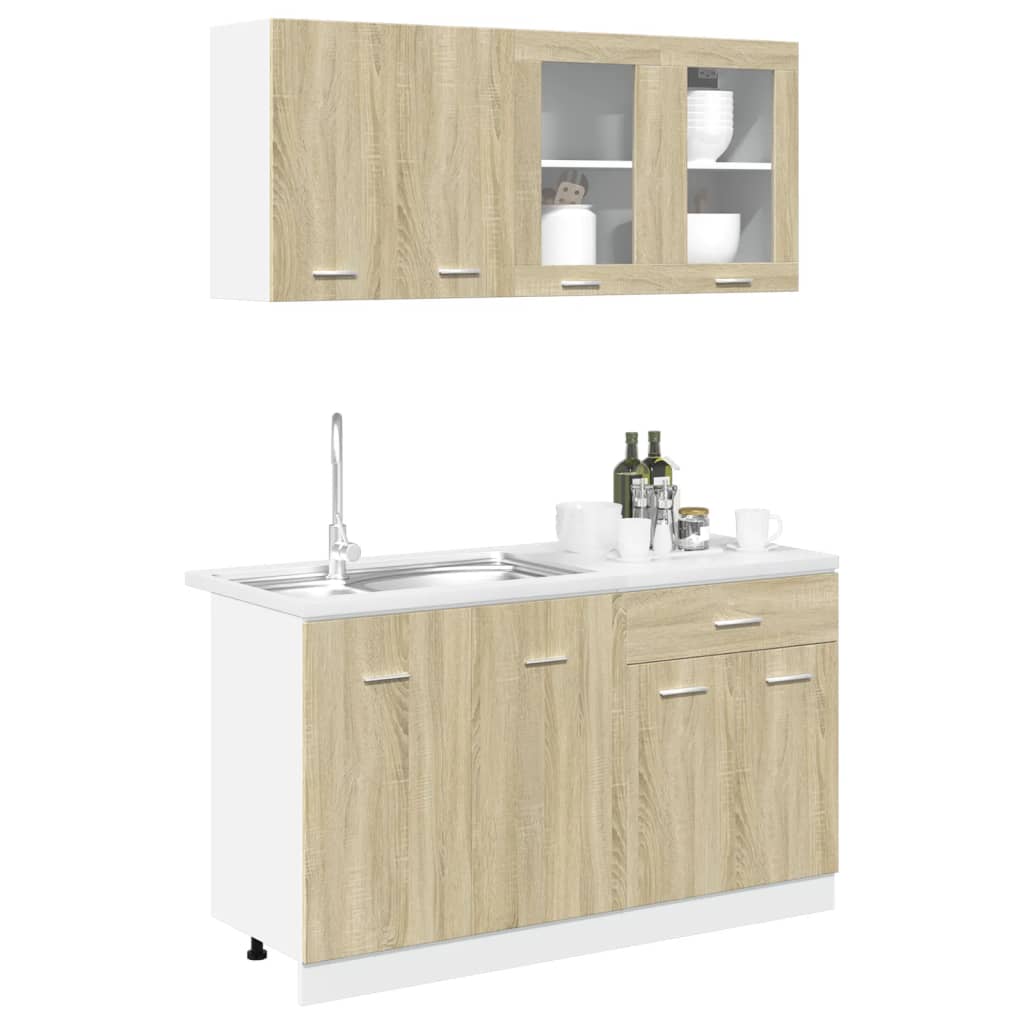 Ensemble de 4 meubles de cuisine "Lyon" en chêne Sonoma - XIOS