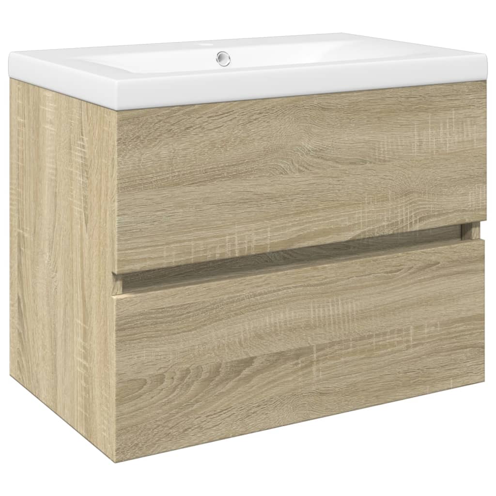 Ensemble de meubles de bain 2pcs céramique et bois d'ingénierie - XIOS