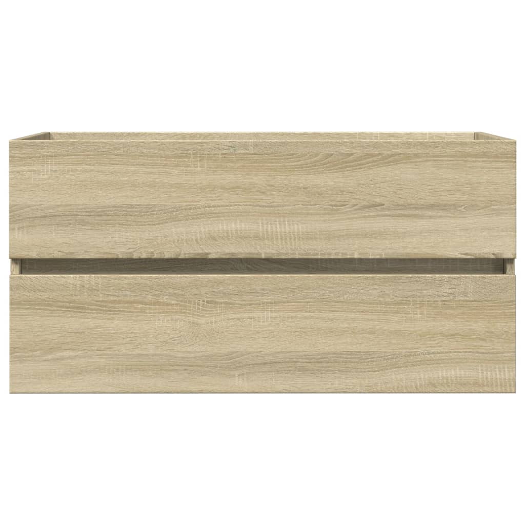 Ensemble de meubles de bain 2pcs céramique et bois d'ingénierie