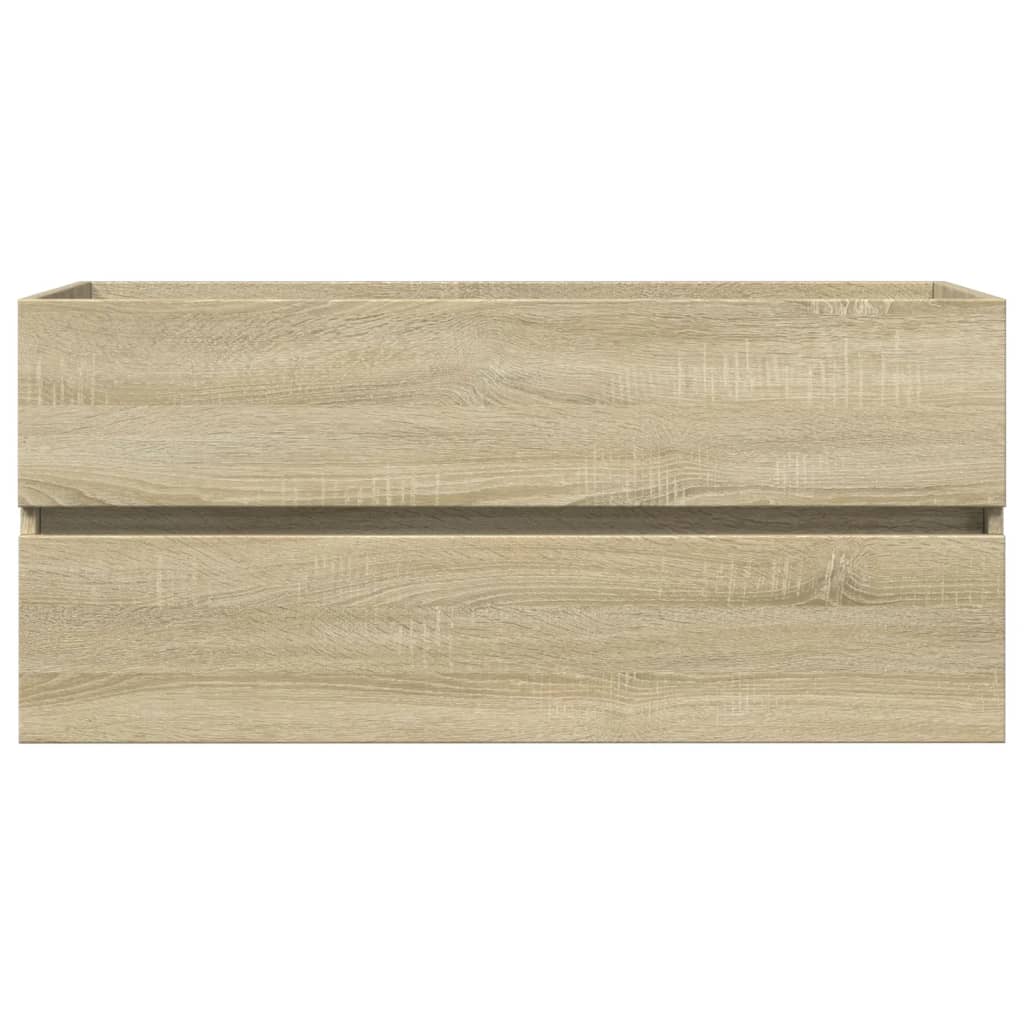 Ensemble de meubles de bain 2pcs céramique et bois d'ingénierie