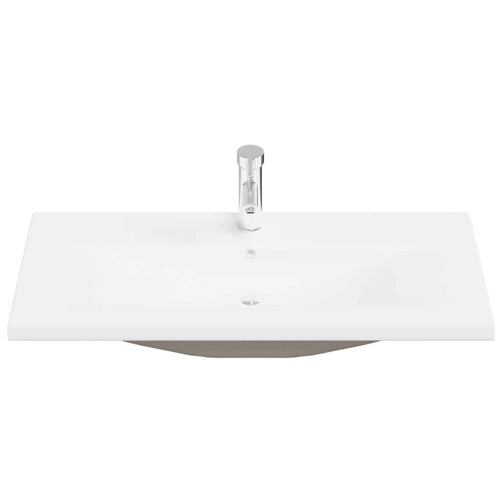 Ensemble de meubles de bain 2pcs céramique et bois d'ingénierie