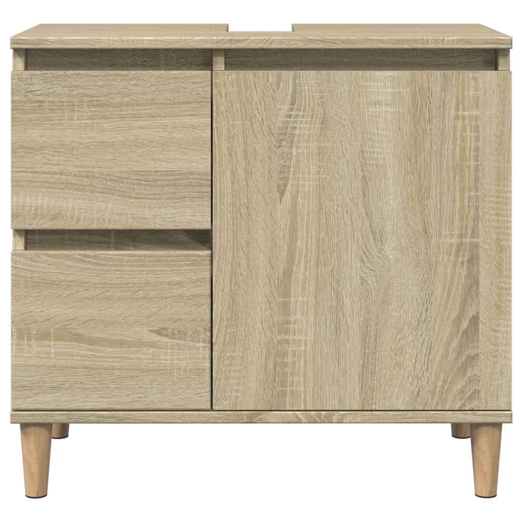 Ensemble de meubles de salle de bain 3 pcs chêne sonoma