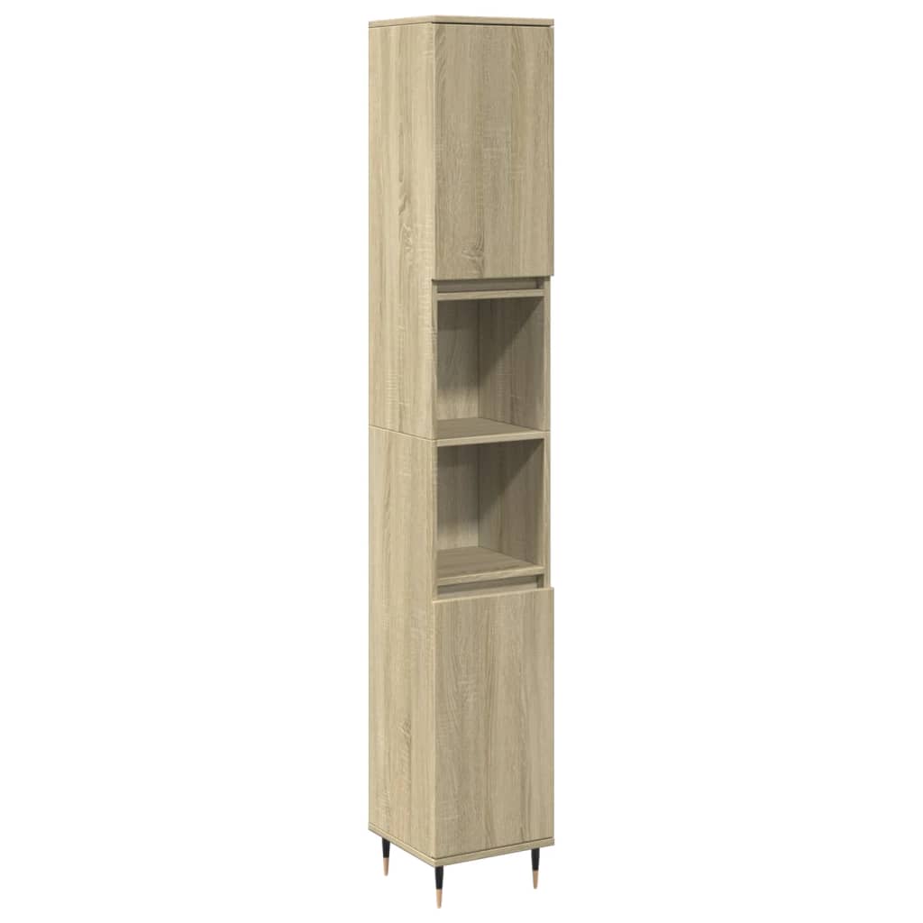 Ensemble de meubles de salle de bain 3 pcs chêne sonoma