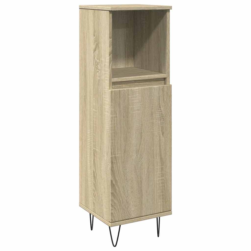 Ensemble de meubles de salle de bain 3 pcs chêne sonoma