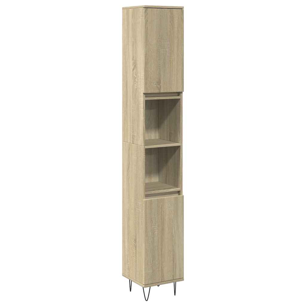 Ensemble de meubles de salle de bain 3 pcs chêne sonoma