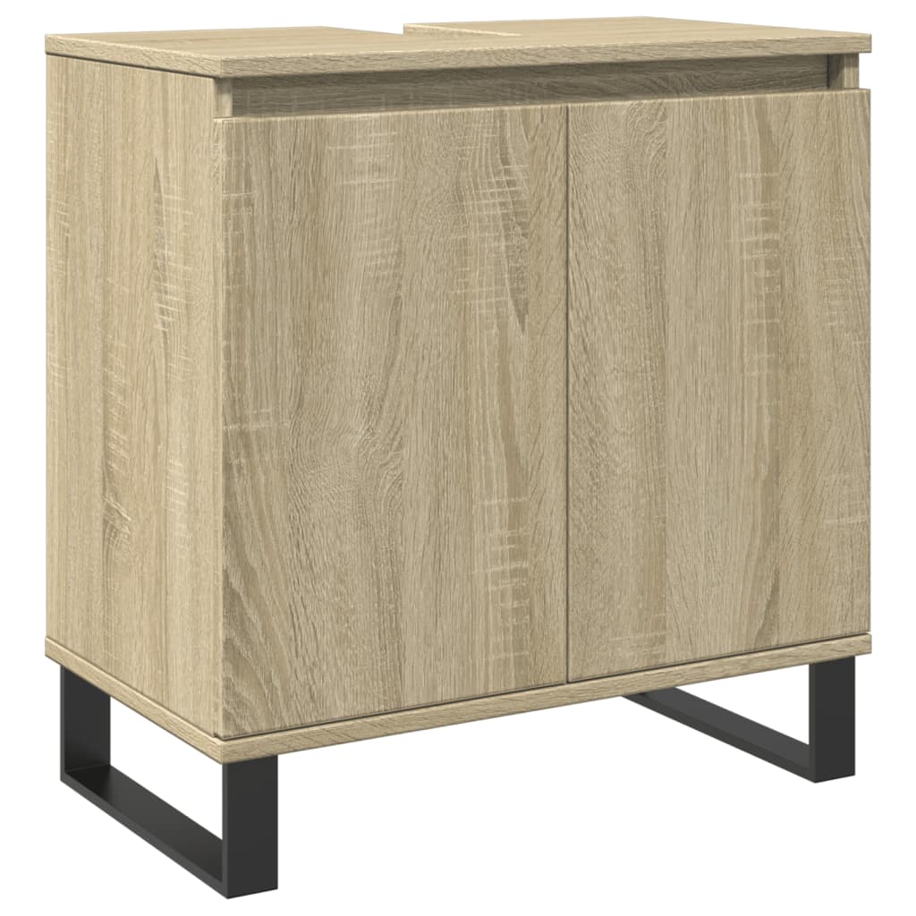 Ensemble de meubles de salle de bain 3 pcs chêne sonoma